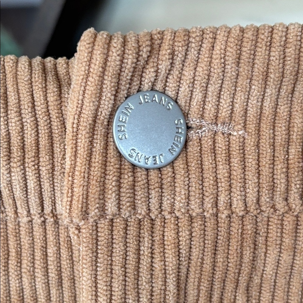 Brand New SHEIN X Care Bears Embroidered Tan Corduroy Mini Skirt Faux Fur Trim - Picture 6 of 15